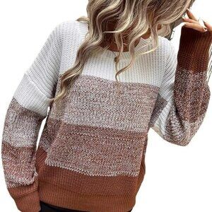 Color Block Drop Shoulder Sweater Size 3XL